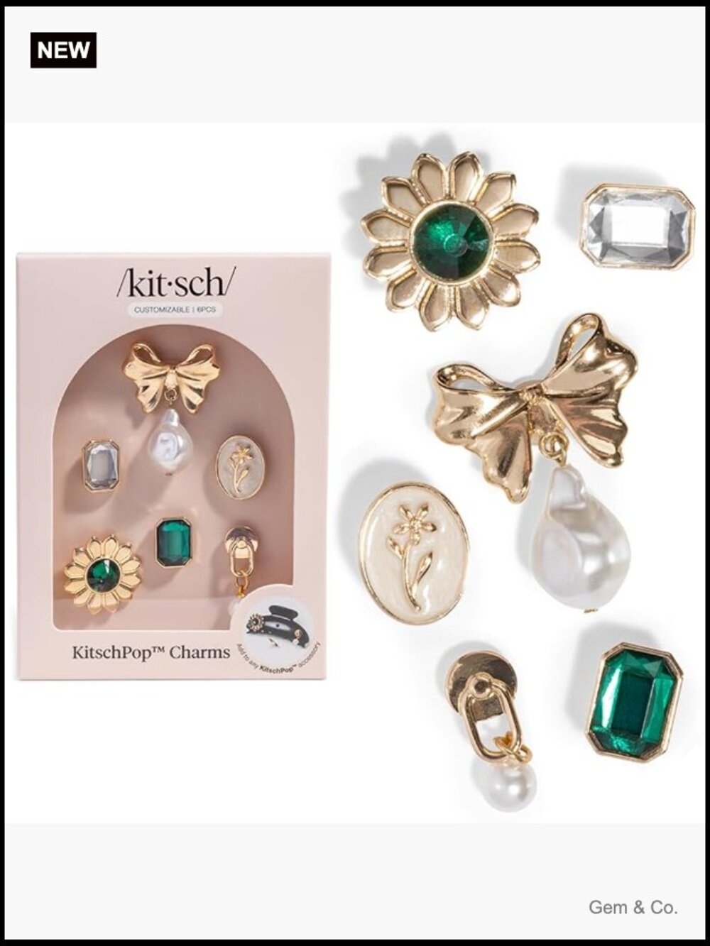 Interchangeable Charm Set for Hair Clips & Brushes - 6pcs